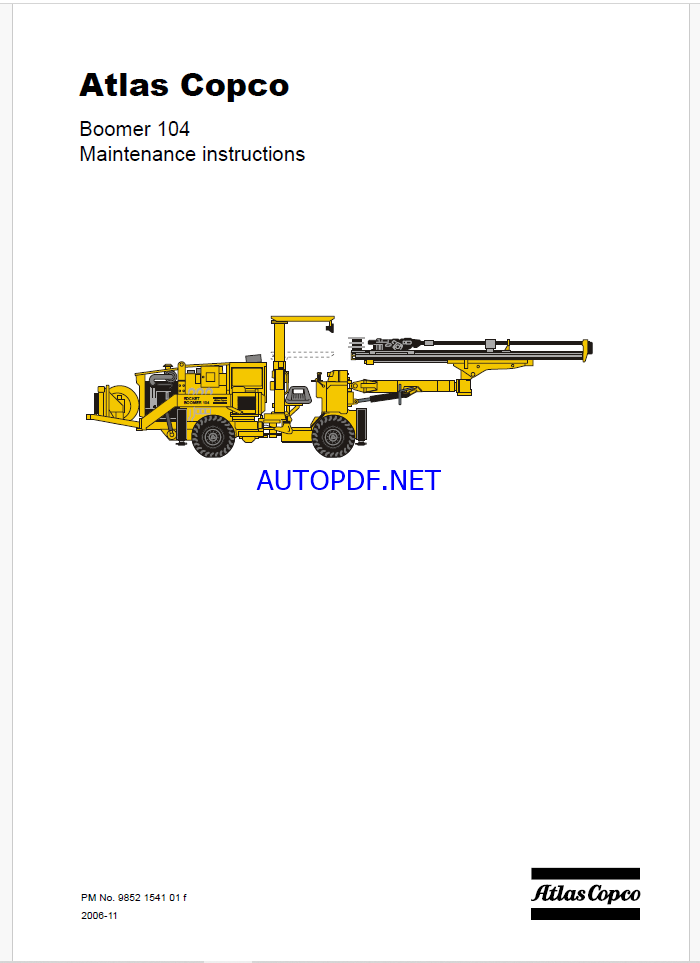 Atlas Copco Boomer 104 Maintenance Manual