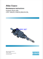 Atlas Copco Hydraulic Rock drills COP 1838CR,2150CR,2550CR/CRL Maintenance Manual