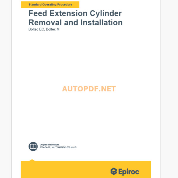 Epiroc Boltec E Boltec M Component Removal and Installation Instructions