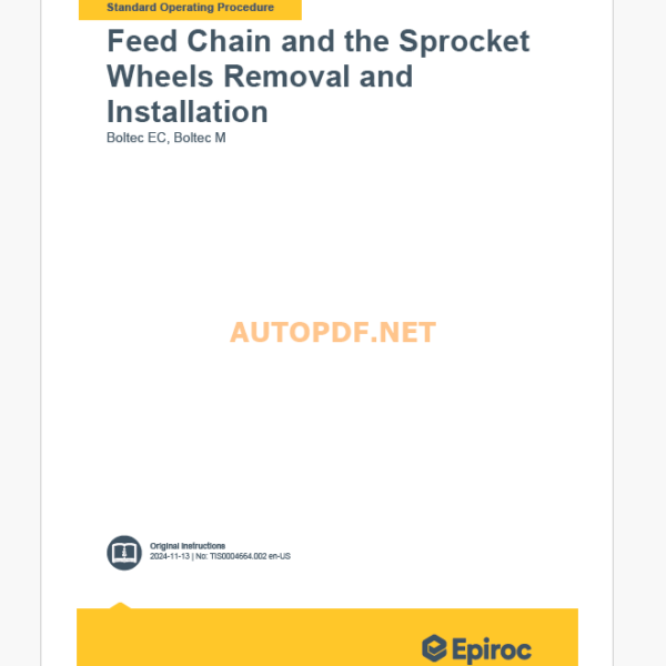 Epiroc Boltec E Boltec M Component Removal and Installation Instructions