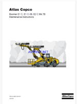 Atlas Copco Boomer E1 C, E1 C-1B, E2 C Mk 7B Maintenance Manual