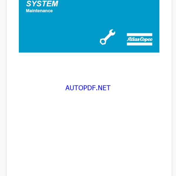 Atlas Copco CENTRAL LUBRICATION SYSTEM Maintenance Manual