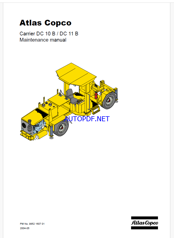 Atlas Copco Carrier DC 10 B / DC 11 B Maintenance Manual