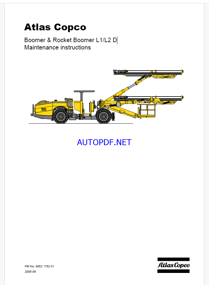 Atlas Copco Boomer & Rocket Boomer L1/L2 D Maintenance Manual