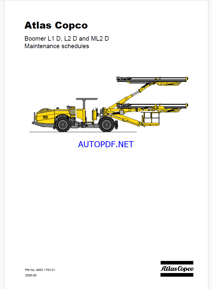 Atlas Copco Boomer L1 D, L2 D and ML2 D Maintenance Manual