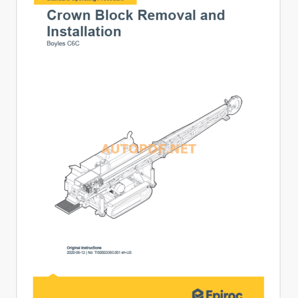 Epiroc Boyles C6C Component Removal and Installation Instructions