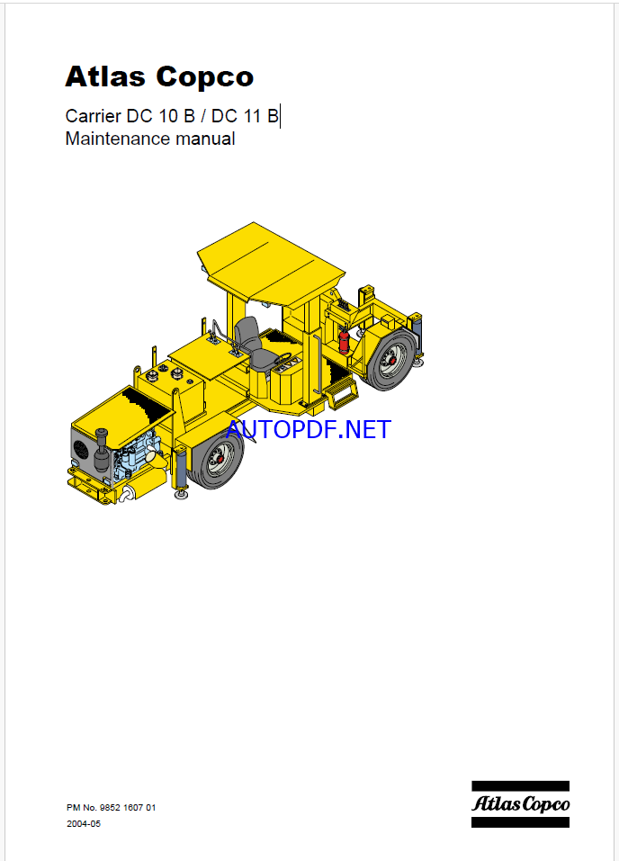 Atlas Copco Boomer 281/282 with DC15 carrier Maintenance Manual