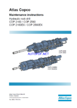 Atlas Copco Hydraulic rock drill COP 2160 / COP 2560 COP 2160EX / COP 2560EX Maintenance ManualAtlas Copco Hydraulic rock drill COP 2160 / COP 2560 COP 2160EX / COP 2560EX Maintenance Manual