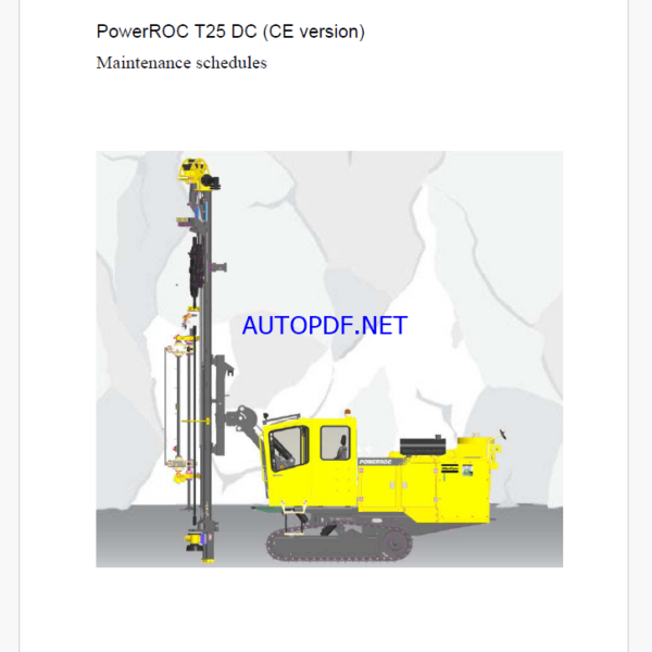 Atlas Copco PowerROC T25 DC (CE version) Maintenance Manual