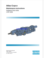 Atlas Copco Hydraulic Rock drills COP 2238 Maintenance Manual