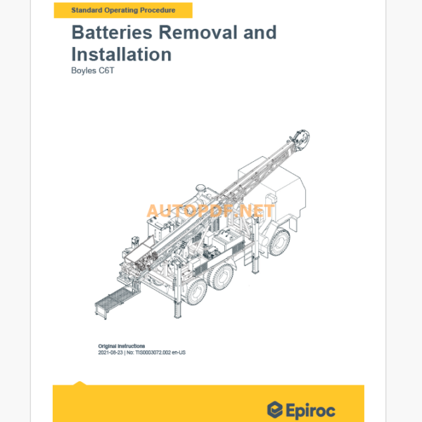 Epiroc Boyles C6T Component Removal and Installation Instructions