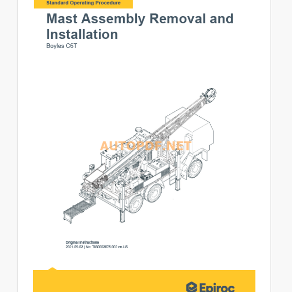 Epiroc Boyles C6T Component Removal and Installation Instructions