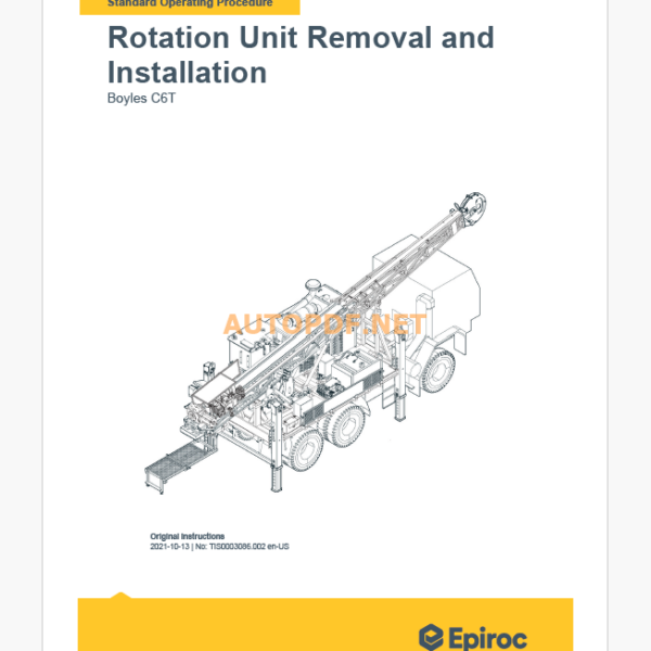 Epiroc Boyles C6T Component Removal and Installation Instructions