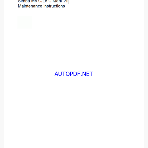 Atlas Copco Simba M6 C/L6 C Mark VII Maintenance Manual