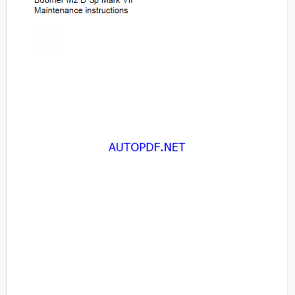 Atlas Copco Boomer M2 D Sp Mark VII Maintenance Manual