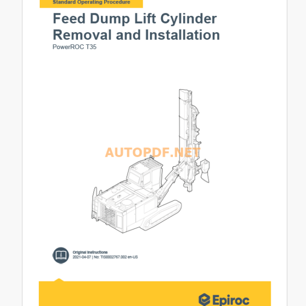 Epiroc PowerROC T35 Component Removal and Installation Instructions