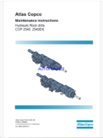 Atlas Copco Hydraulic Rock drills COP 2540, 2540EX Maintenance Manual