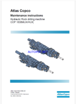 Atlas Copco Hydraulic Rock drilling machine COP 1838MUX/HUX Maintenance Manual