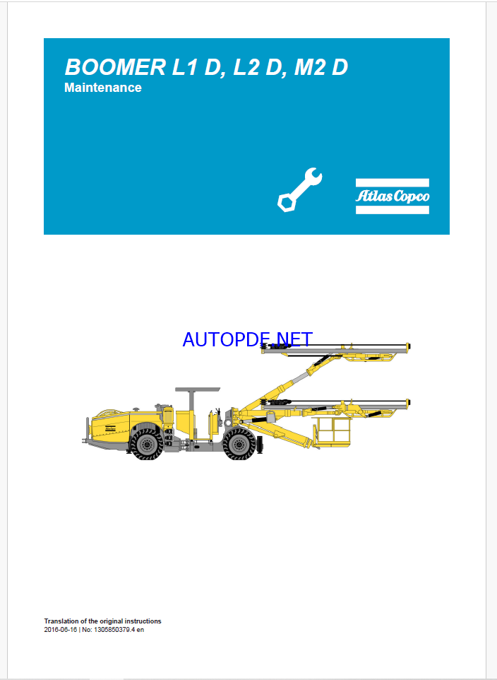 Atlas Copco BOOMER L1 D, L2 D, M2 D Maintenance Manual