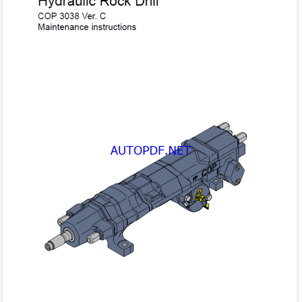 Atlas Copco Hydraulic Rock Drill COP 3038 Ver. C Maintenance Manual