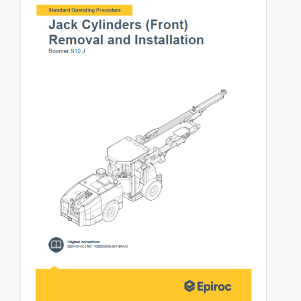 Epiroc Boomer S10 J Component Removal and Installation Instructions