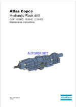 Atlas Copco Hydraulic Rock drill COP 1638HD, 1838HD, 2238HD Maintenance Manual