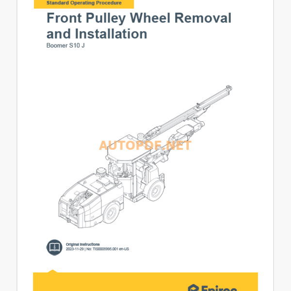 Epiroc Boomer S10 J Component Removal and Installation Instructions