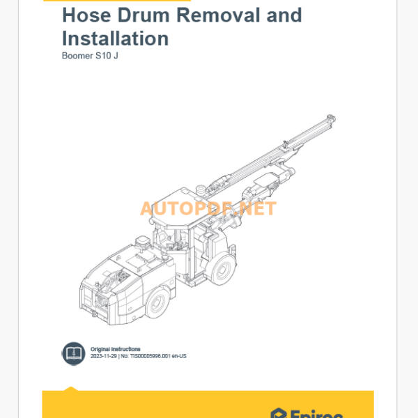 Epiroc Boomer S10 J Component Removal and Installation Instructions