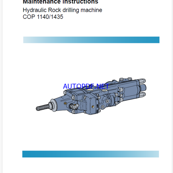 Atlas Copco Hydraulic Rock drilling machine COP 1140/1435 Maintenance Manual