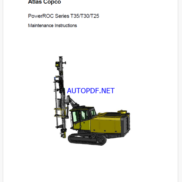 Atlas Copco PowerROC Series T35/T30/T25 Maintenance Manual