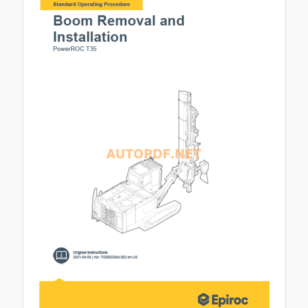 Epiroc PowerROC T35 Component Removal and Installation Instructions