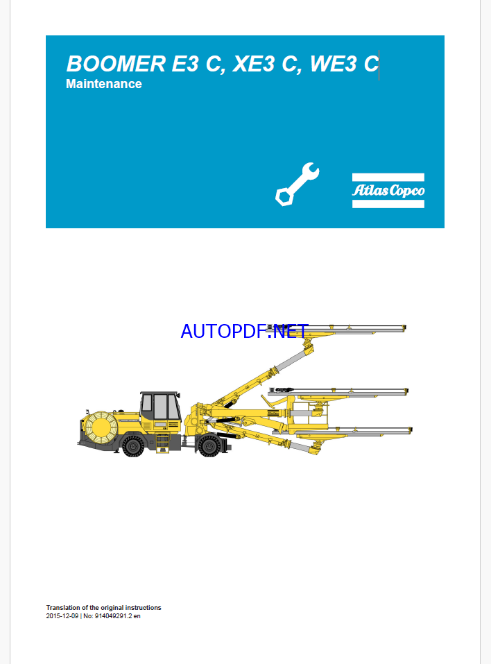 Atlas Copco BOOMER E3 C, XE3 C, WE3 C Maintenance Manual