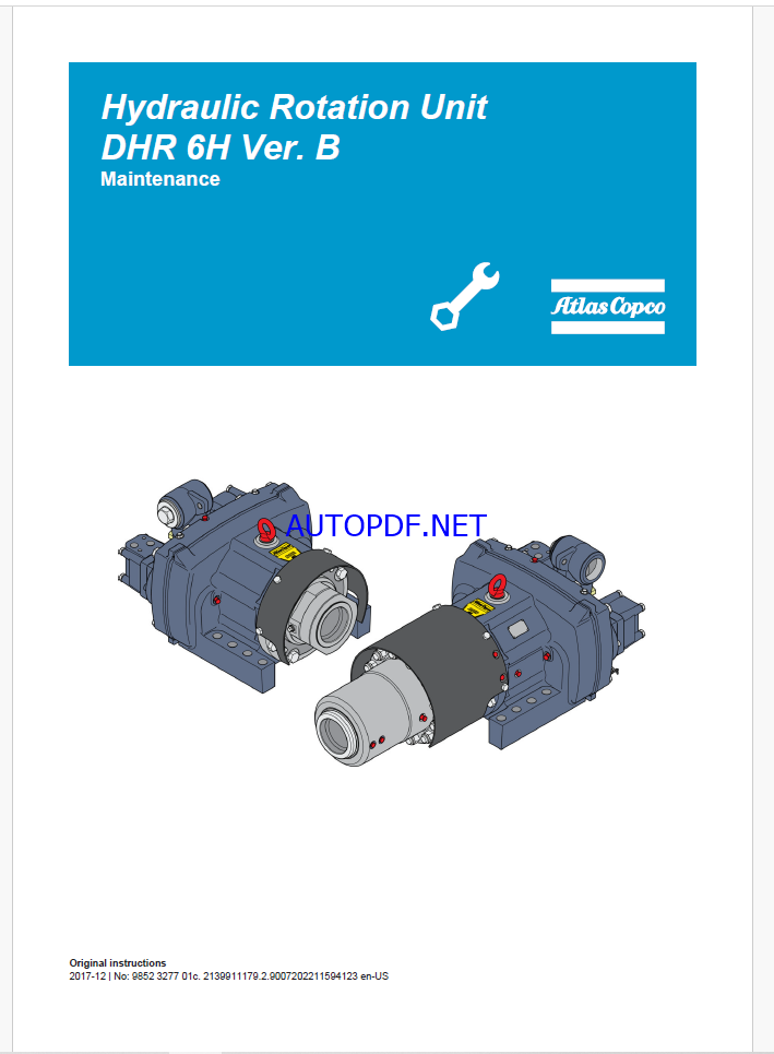 Atlas Copco Hydraulic Rotation Unit DHR 6H Ver. B Maintenance Manual