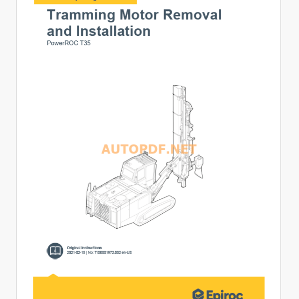 Epiroc PowerROC T35 Component Removal and Installation Instructions