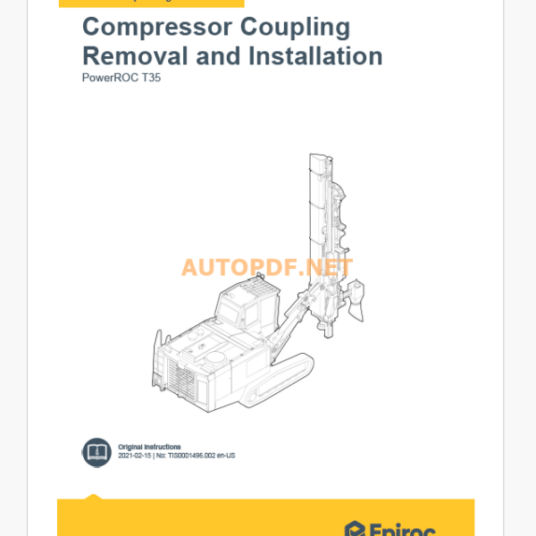 Epiroc PowerROC T35 Component Removal and Installation Instructions