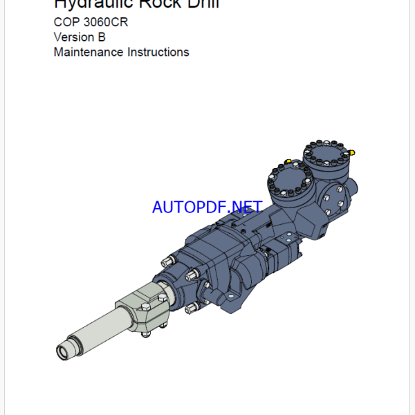 Atlas Copco Hydraulic Rock Drill COP 3060CR Version B Maintenance Manual