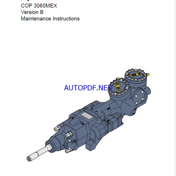 Atlas Copco Hydraulic Rock Drill COP 3060MEX Version B Maintenance Manual