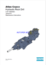 Atlas Copco Hydraulic Rock Drill COP 3060MEX Version B Maintenance Manual