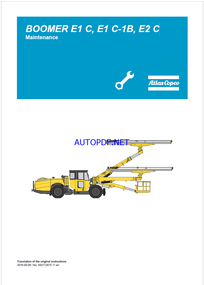 Atlas Copco BOOMER E1 C, E1 C-1B, E2 C Maintenance Manual