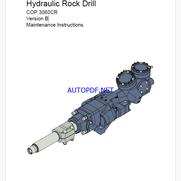 Atlas Copco Hydraulic Rock Drill COP 3060CR Version B Maintenance Manual