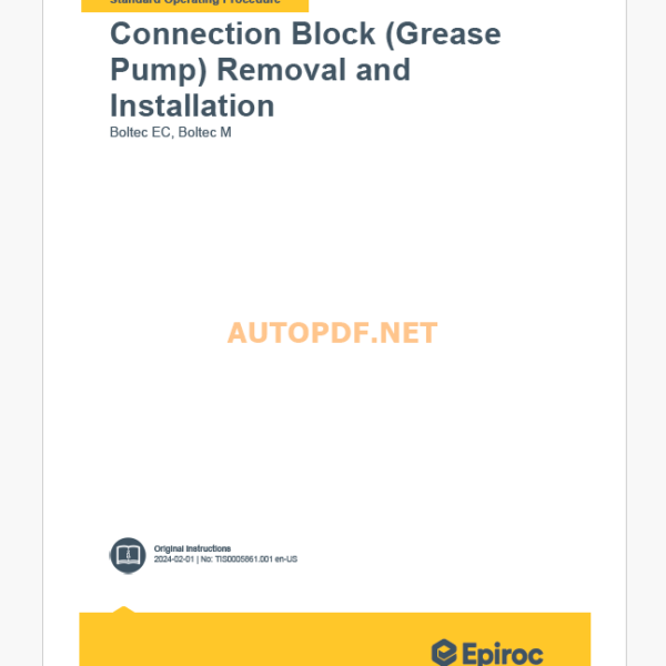 Epiroc Boltec EC, Boltec M, Instructions Component Removal and Installation Instructions