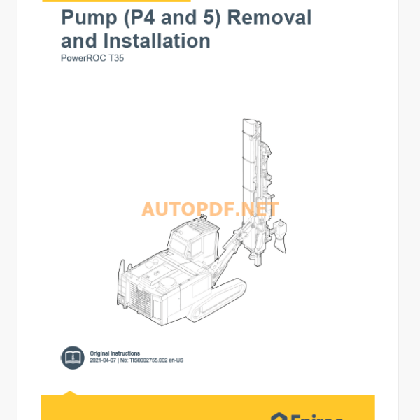 Epiroc PowerROC T35 Component Removal and Installation Instructions