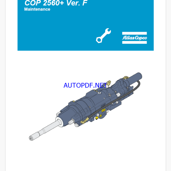 Atlas Copco Hydraulic Rock Drill COP 2560+ Ver. F Maintenance Manual