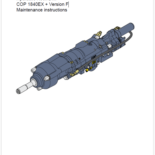 Atlas Copco Hydraulic Rock Drill COP 1840EX + Version F Maintenance Manual