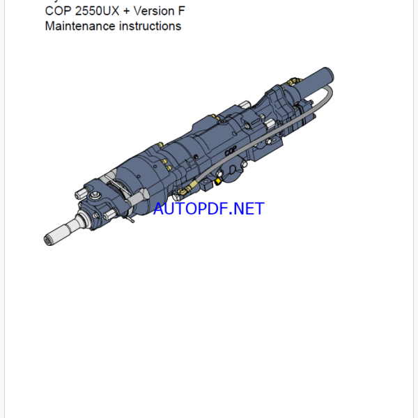 Atlas Copco Hydraulic Rock Drill COP 2550UX + Version F Maintenance Manual