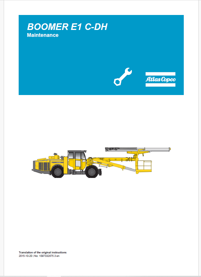 Atlas Copco BOOMER E1 C-DH Maintenance Manual