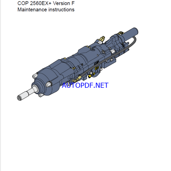 Atlas Copco Hydraulic Rock Drill COP 2560EX+ Version F Maintenance Manual