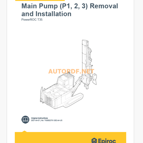 Epiroc PowerROC T35 Component Removal and Installation Instructions