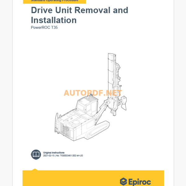 Epiroc PowerROC T35 Component Removal and Installation Instructions