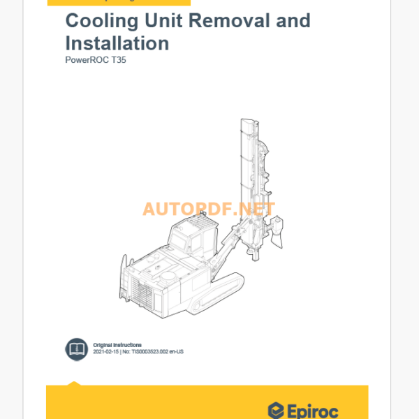 Epiroc PowerROC T35 Component Removal and Installation Instructions